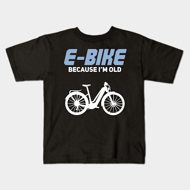 E-bike bicycle cyclist grandparents gift Kids T-Shirt by 2blackcherries